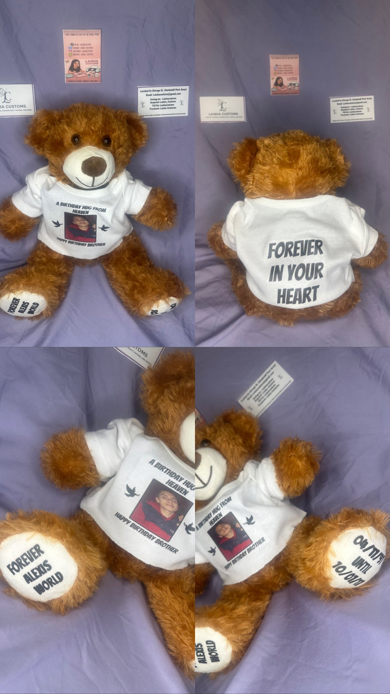Teddy bear with custom shirt