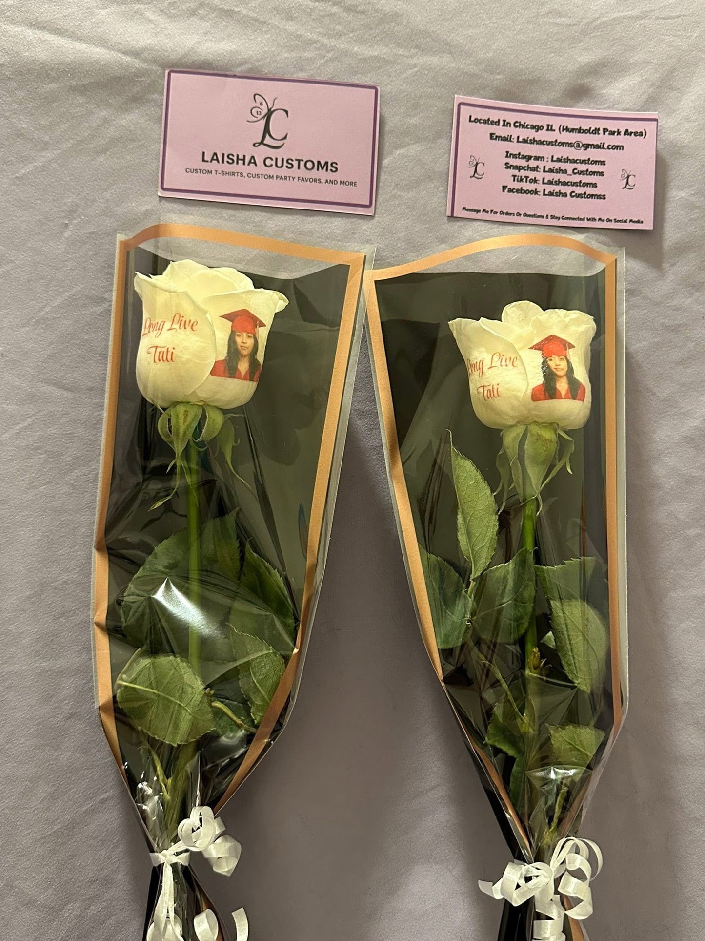 12 custom photo roses