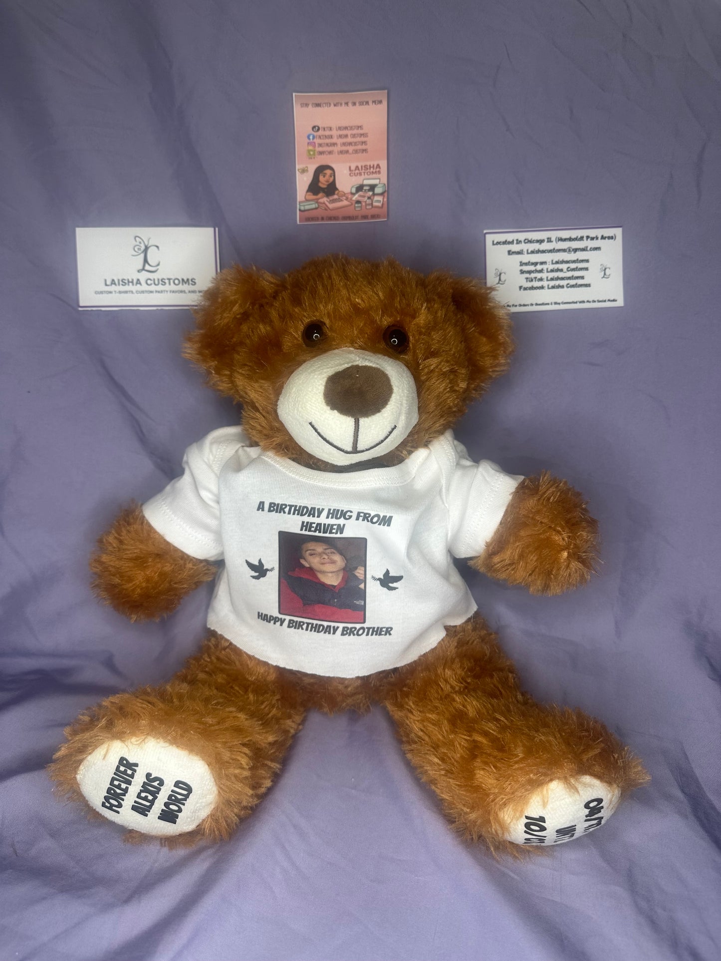 Teddy bear with custom shirt