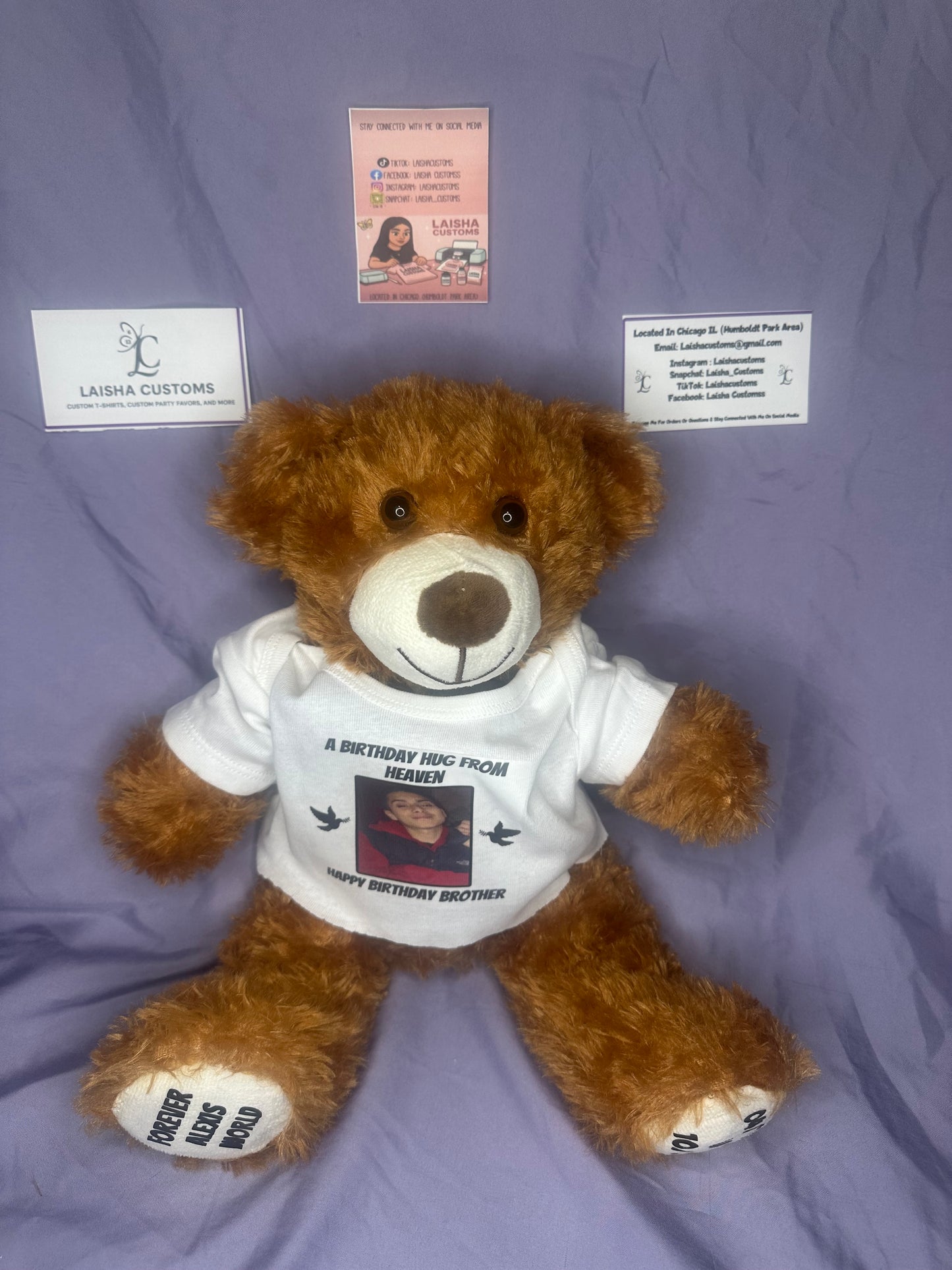 Teddy bear with custom shirt