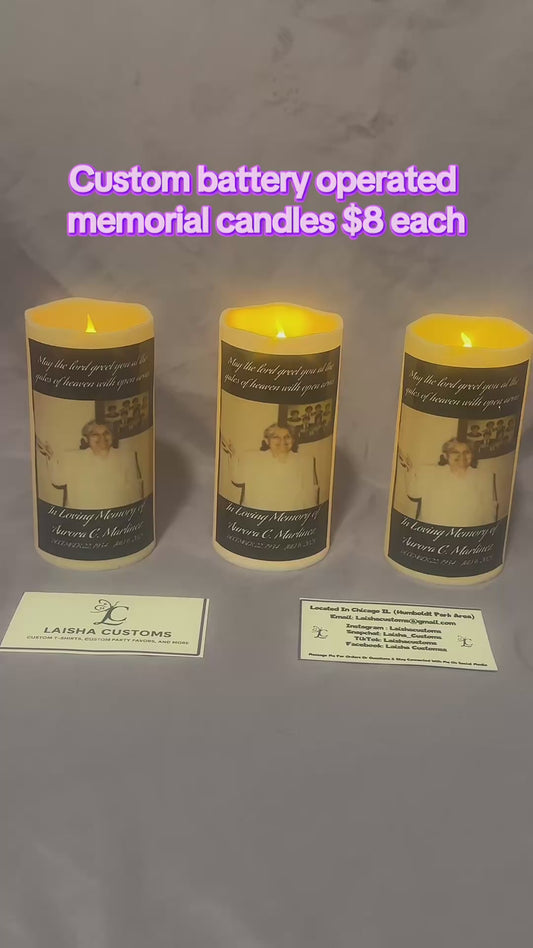 Custom battery operated candle